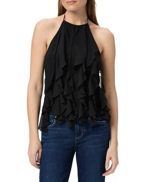 PAIGE Ciao Ruffle Halter Top - Black