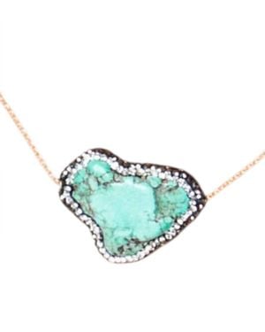 Southern Grace Stone And Crystal Pendant Chain Choker - Blue