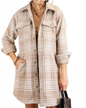 Kori Textured Plaid Jacket - Natural
