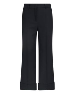 Incotex Tailored Wide-Leg Cuff Hem Pants - Blue