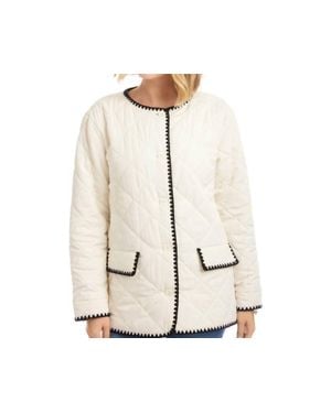 Karen Kane Edge Stitch Quilted Jacket - Natural