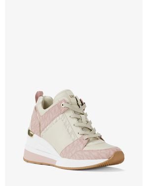 Michael Kors Outlet Georgie Signature Logo Sneaker - White