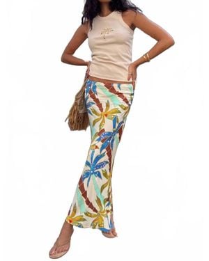 Never Fully Dressed Palm Print Dorris Maxi Skirt - Multicolor