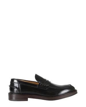 Corvari Brushed Calfskin Moccasin - Black