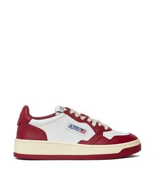 Autry Deep Claret Medalist Low Leather Sneakers - Pink