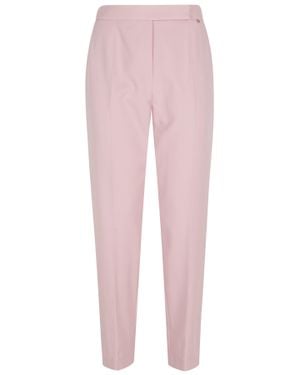 Nissa Cigarette Side Welt Pockets Polyester Straight-Leg Pants - Pink