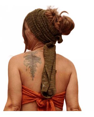 Gardenbelle Beachy Recycled Cotton Bohemian Mesh Hair Wrap Or Bandeau Top - Brown