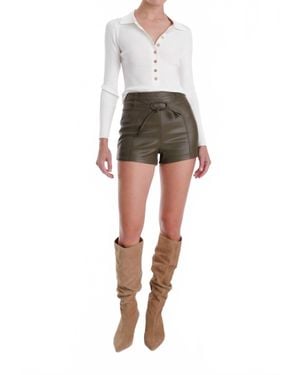 Karina Grimaldi Mona Vegan Leather Mini Shorts - Green