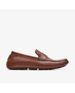 Clarks Markman Way Dark Tan Leather - Brown