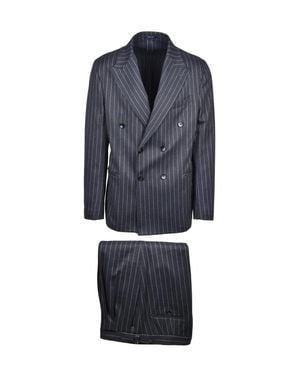 FBTE FROM BEGINNING TO END Polyester Viscose Elastane Double-Breasted Suit - Blue