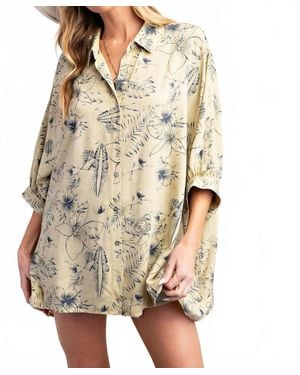 Easel Hawaiian Dolman Top - Natural