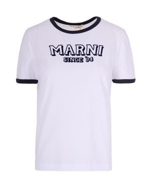 Marni T-Shirt With Contrasting Edges - Blue