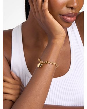 Michael Kors Pavé Puffy Heart Pendant Bracelet - Brown