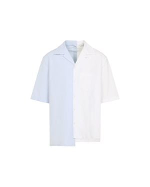 Lanvin Bicolor Asymmetric Light Cotton Shirt - Blue