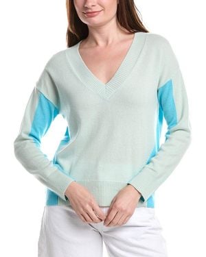 Isla June Colorblock Cashmere Top - Blue