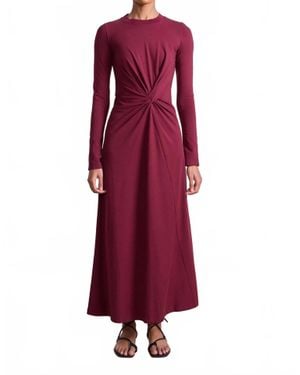 Apiece Apart Long Sleeve Volta Midi Dress - Red