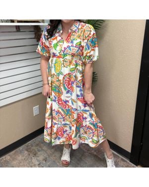 Umgee Paisley Print Maxi Dress - Multicolor