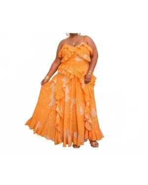 The Sang Ruffle Maxi Dress - Orange