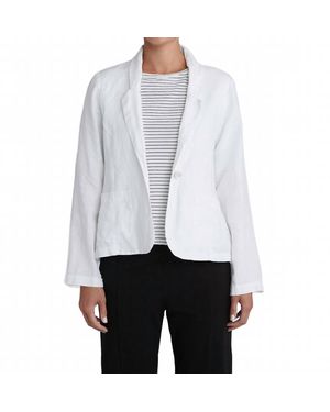 cut-loose Solid Linen Button Blazer - White