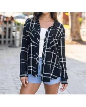 Grace and Lace Favorite Button Up Plaid - Blue