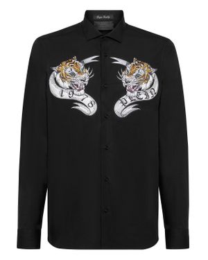 Philipp Plein Shirt Sugar Daddy Cut Ls Tattoo - Black