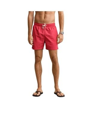 GANT Recycled Polyamide Swim Shorts - Red