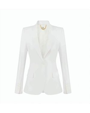 Elisabetta Franchi Stretch Crepe Structured Jacket - White