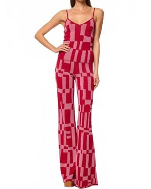 MISA Los Angles Una Scoop Neck Top - Red