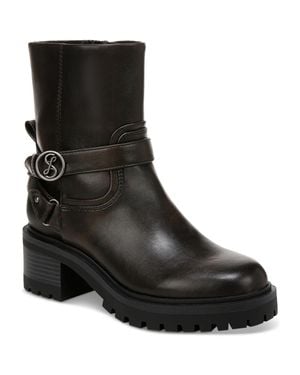 Sam & Libby Owen Logo Manmade Ankle Boots - Black
