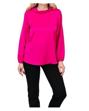 Scapa Long Sleeve Cowlneck Top - Pink