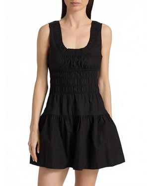 Ciao Lucia Kala Smocked Cotton Mini Dress - Black