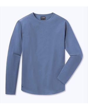 Cuts Ao Long Sleeve Curve Hem Tee - Blue