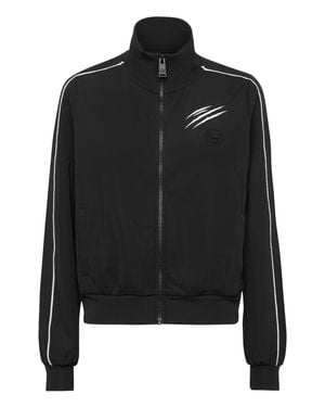Philipp Plein Cropped Tracksuit Jacket - Black