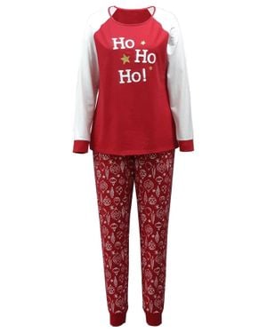 Family PJs Sleepwear Ornament Print Pajama Set - Red