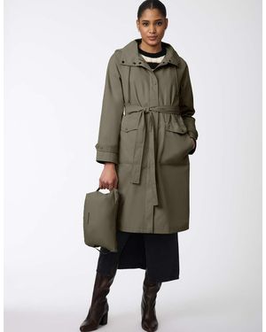 Bernardo Hooded Trench Coat - Green