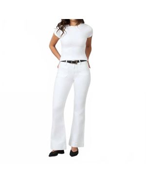 Lola Denim Alice High Rise Flare Jeans - White
