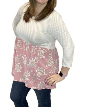 Honeyme Stripes Go Babydoll Top - Multicolor
