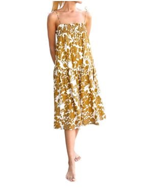 Greylin Heihee Drop Waist Midi Dress - Yellow