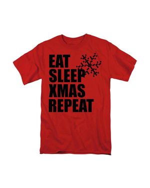 Gildan Eat Sleep Xmas Repeat Adult T-Shirt - Red