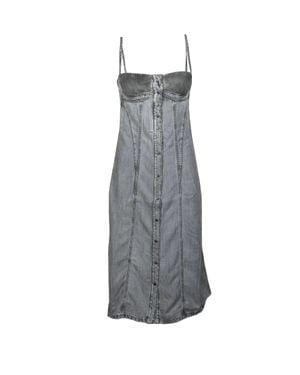 DIESEL Lyocell Midi Dress - Gray