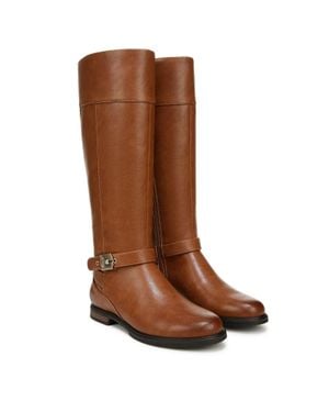 Dr. Scholls Hello Rider Boots Honey Faux Leather Knee High Htat1205 - Brown