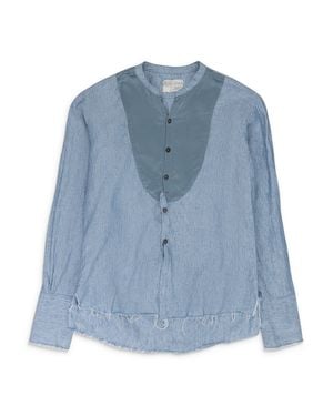 【売り切りセール】 GREG LAUREN デニムカラーネルシャツ 兄弟｜ルーズフィットデニムシャツ｜ユニセックス｜グラニフ