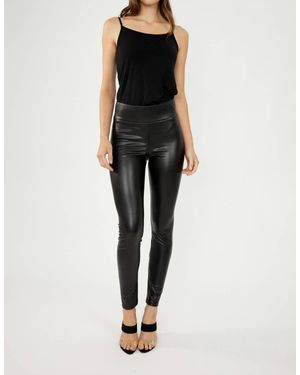 FRANK LYMAN High-Shine Faux Leather Leggings - Black