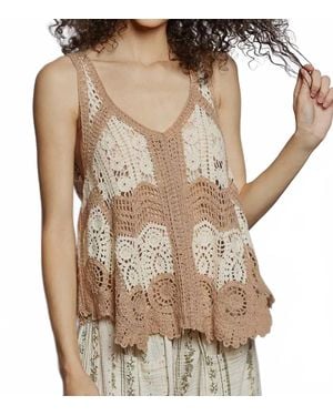 Pol Crochet Knit Top - Natural