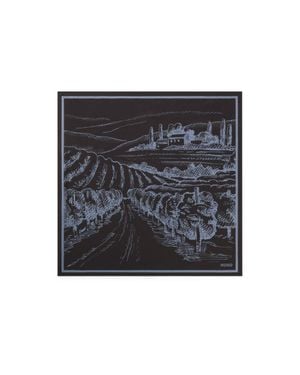 HUGO Bandana With Scenery Print - Black