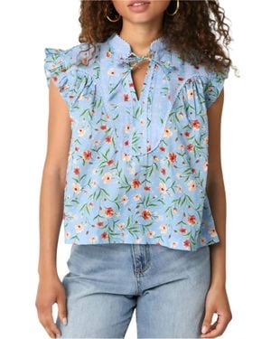 Olivaceous Aylen Floral Top - Blue