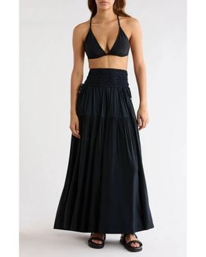 Elan Ryan Smocked Midi Skirt - Black
