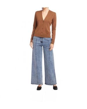 Fifteen Twenty Lacey V Neck Cardigan - Blue