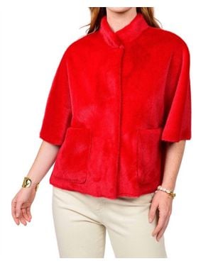 Ivy Jane Faux Capelet Jacket - Red