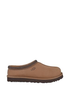 UGG Dark M Tasman Ii Nubuck Collar-Braid Suede Slippers - Brown